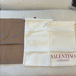 Assorted Designer Dustbags: Chloe, Valentino, Gianvito Rossi